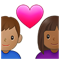 Couple with Heart- Woman- Man- Medium-Dark Skin Tone- Medium Skin Tone emoji on Samsung